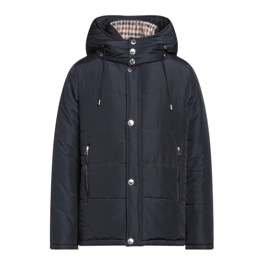 Aquascutum Blaue Polyamid-Herrenjacke