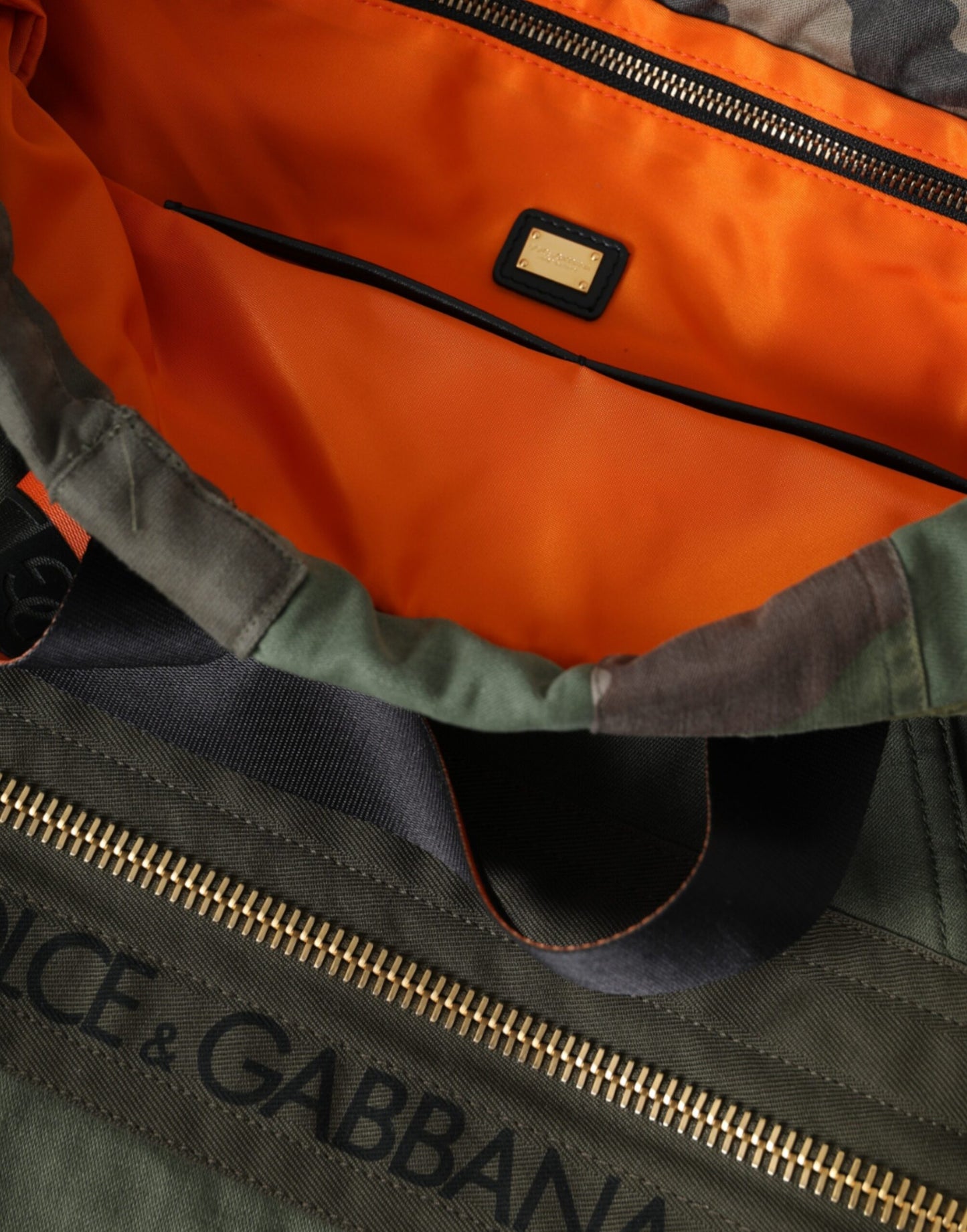 Dolce & Gabbana Militärgrüner Patchwork-Rucksack