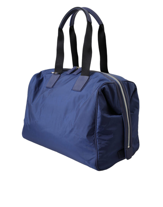 Dolce & Gabbana – Blaue Nylon-Umhängetasche aus Kalbsleder