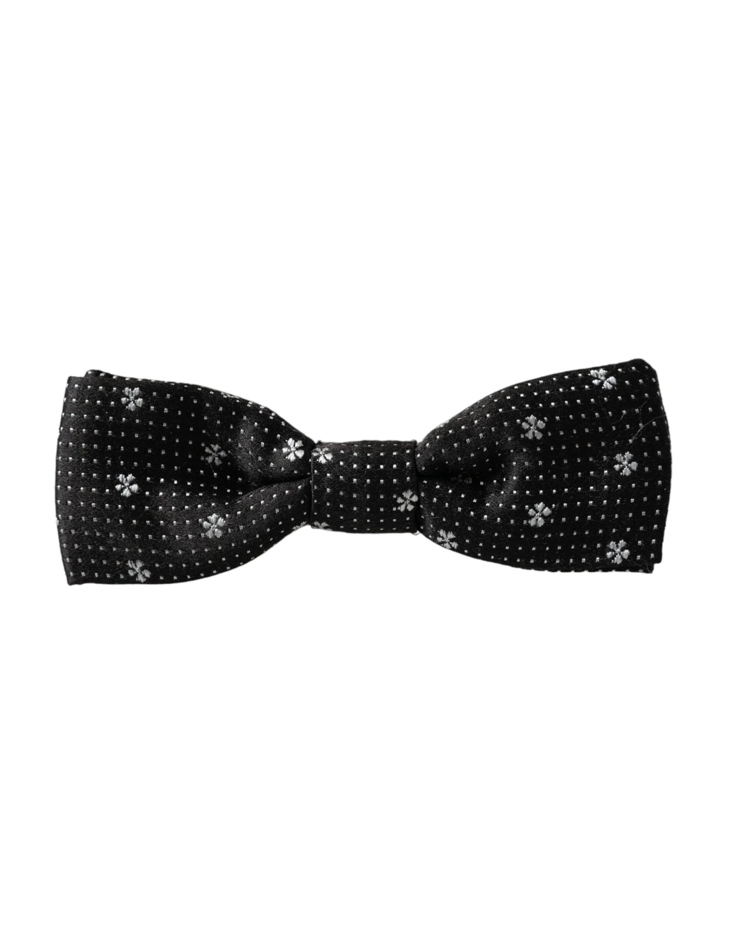 Dolce & Gabbana Schwarze Seidenfliege mit Blumenmuster und verstellbarem Halsausschnitt für Herren, Papillon