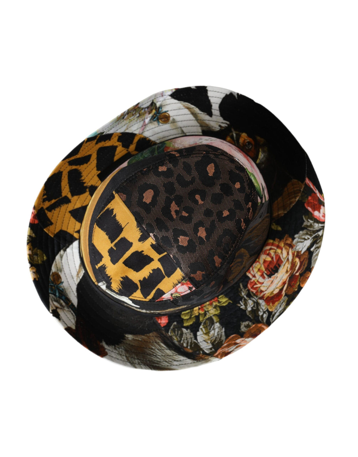 Dolce & Gabbana – Mehrfarbiger Patchwork-Fedora-Hut mit breiter Krempe für Damen
