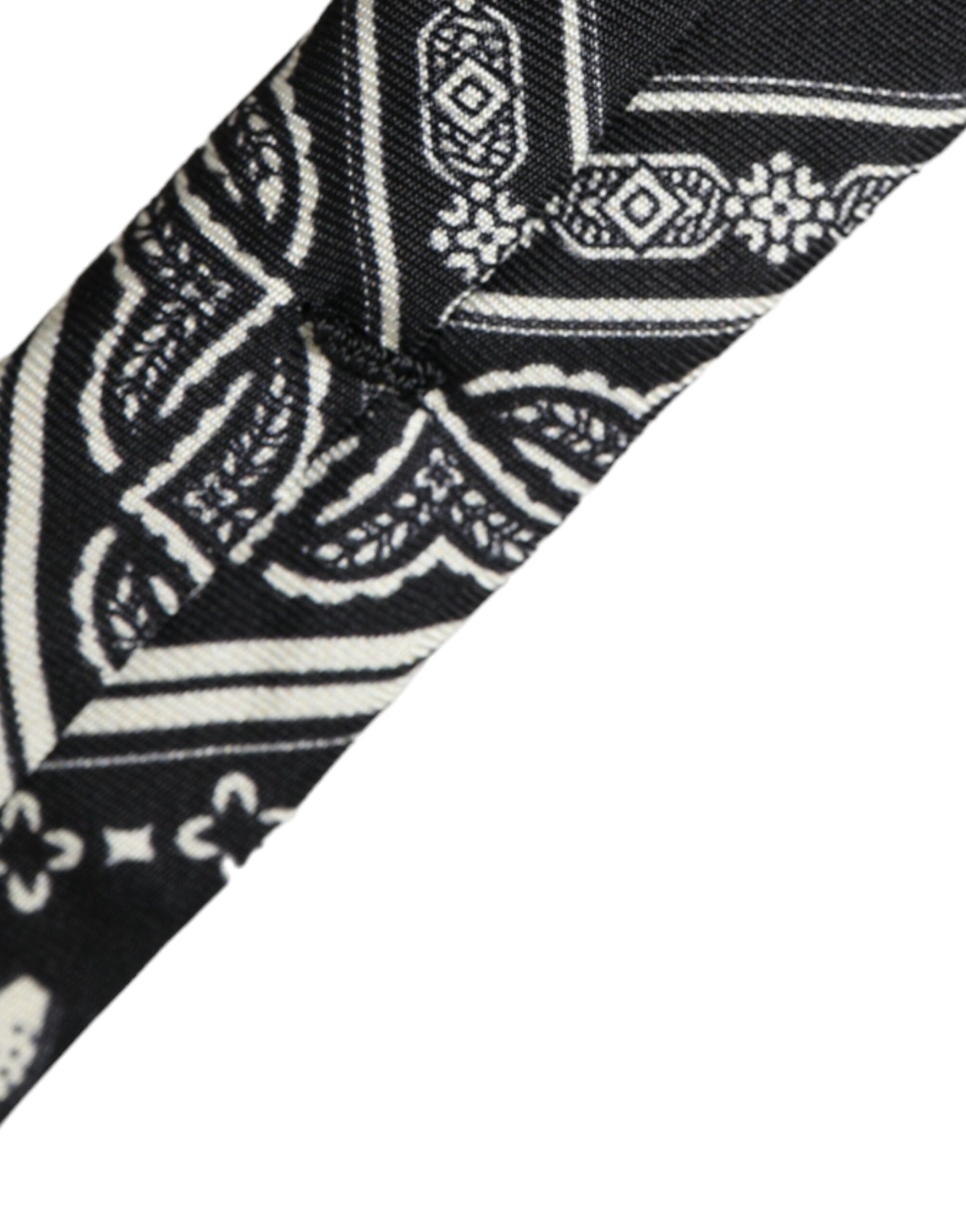 Dolce & Gabbana – Verstellbare Krawatte aus 100 % Seide mit schwarzem Muster