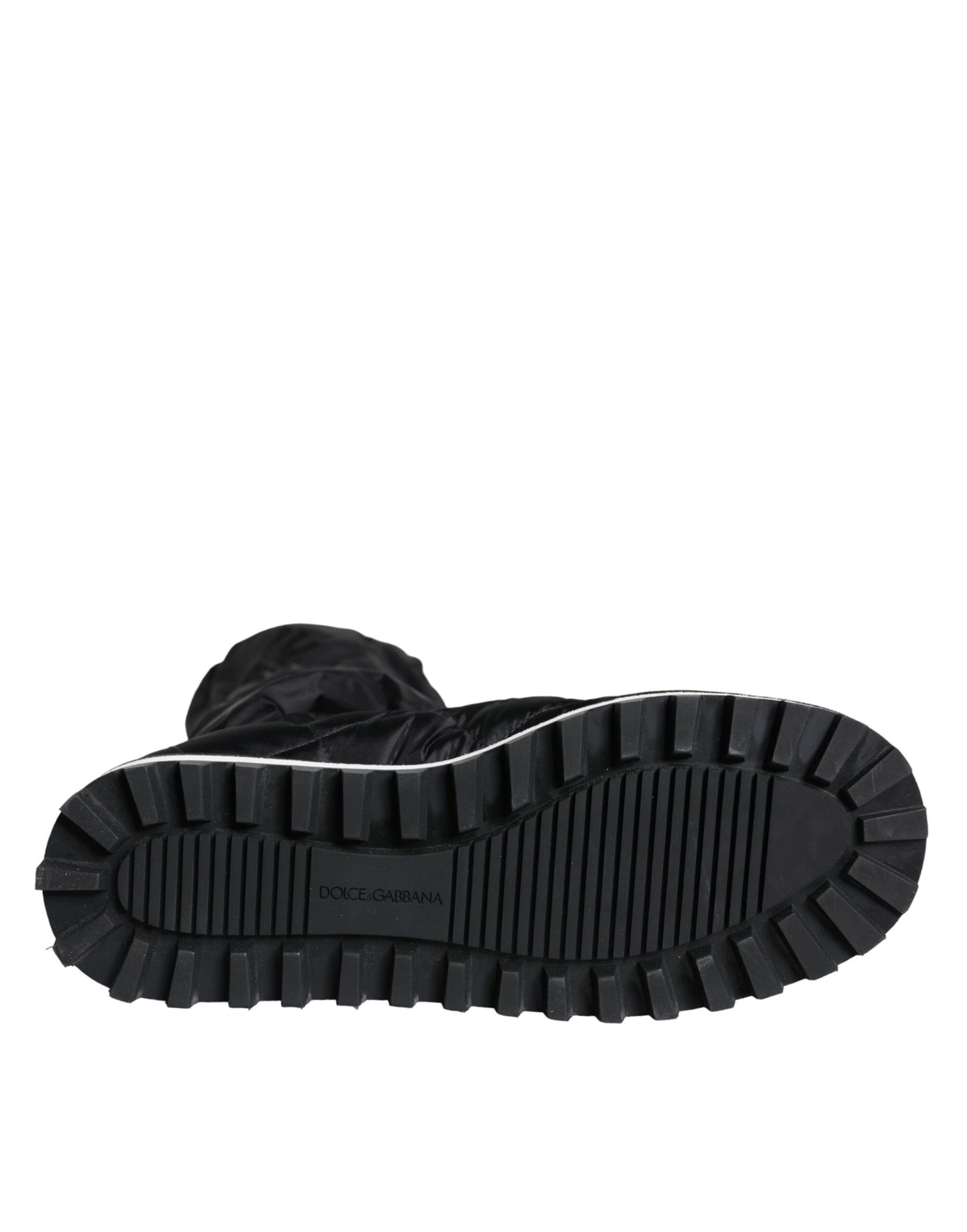 Dolce & Gabbana Schwarze gesteppte High-Top-Stiefel Sneakers Schuhe