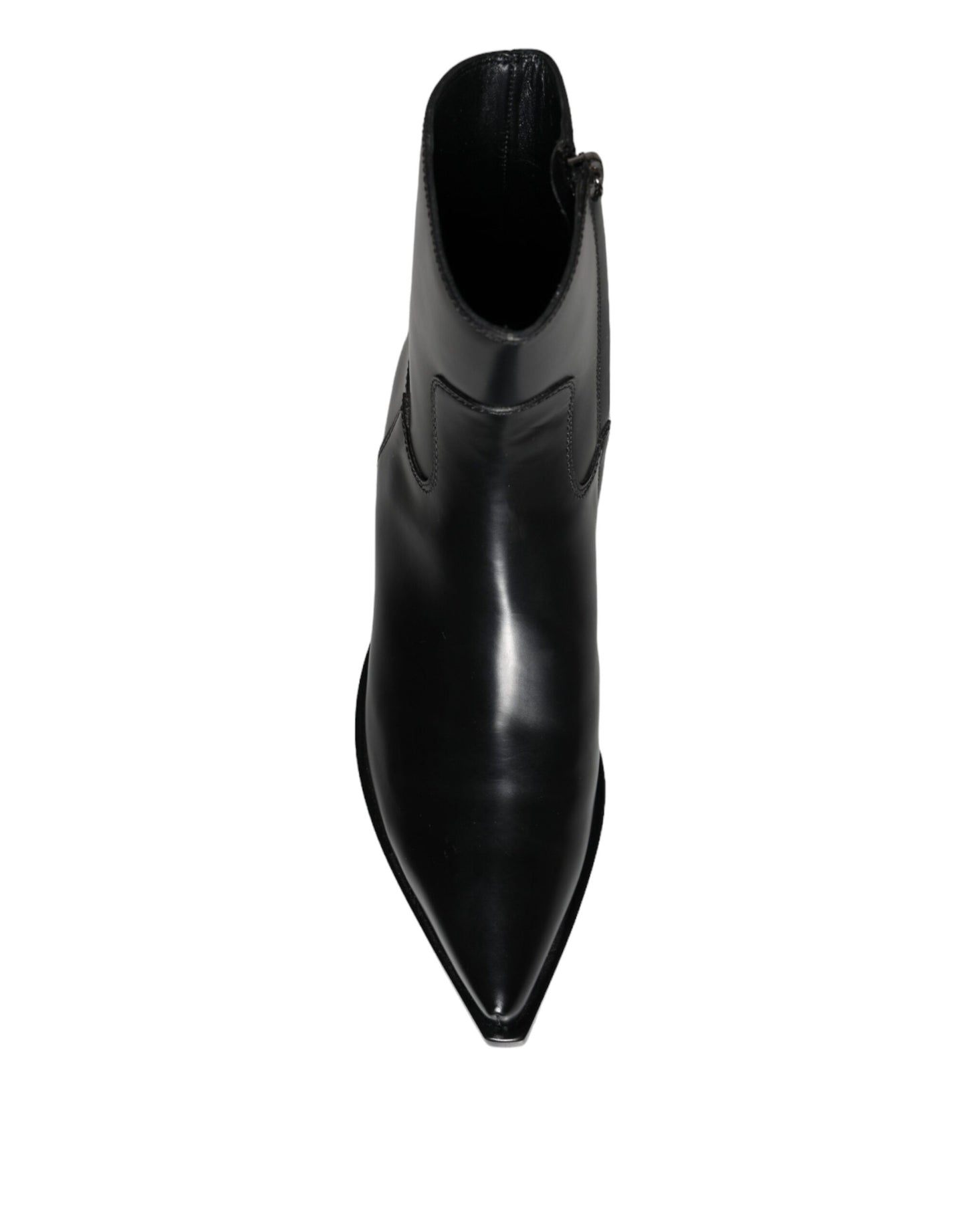 Dolce & Gabbana Schwarze Lederstiefeletten Booties Schuhe