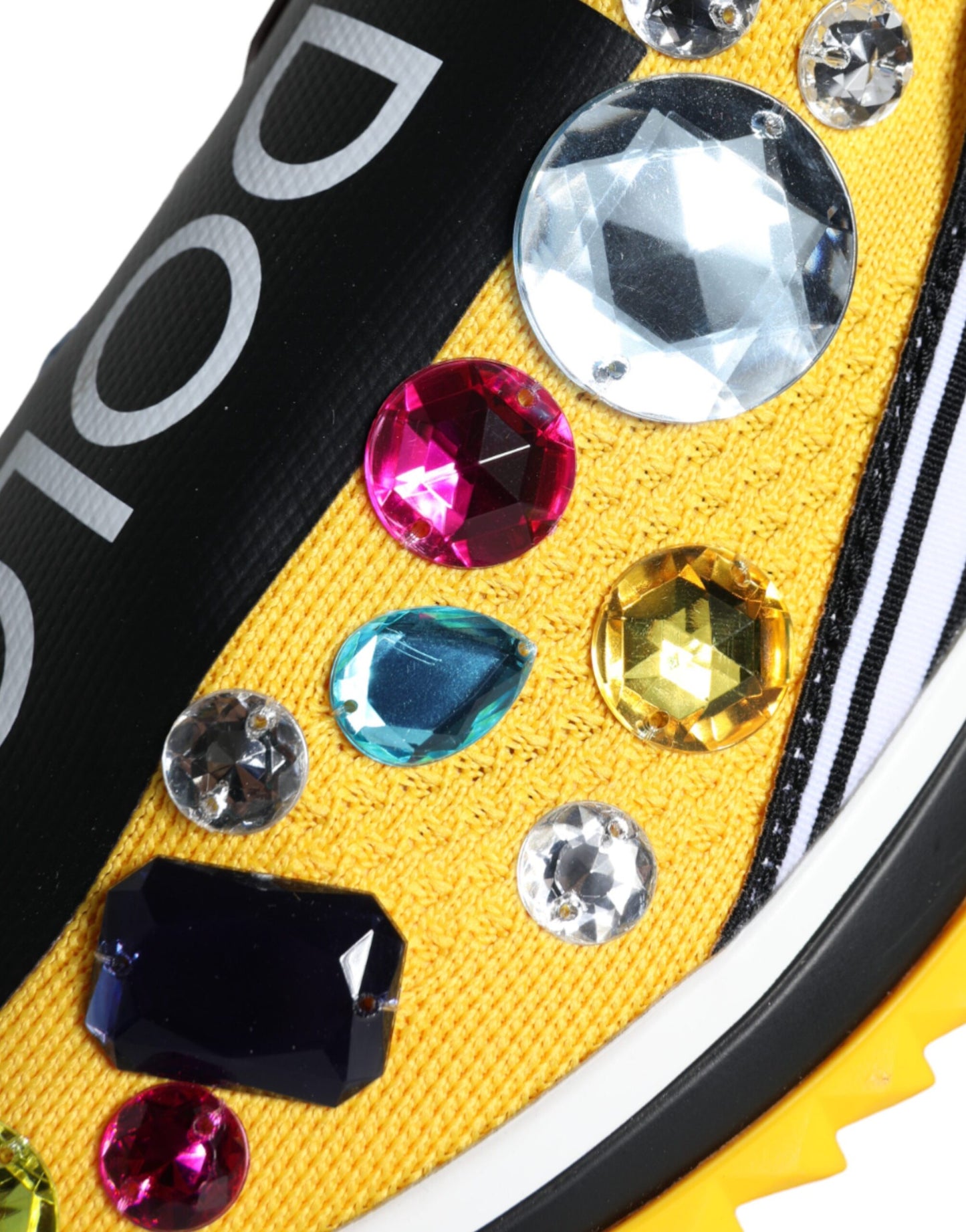 Dolce & Gabbana Gelbe Sorrento Kristalle Sneakers Damenschuhe
