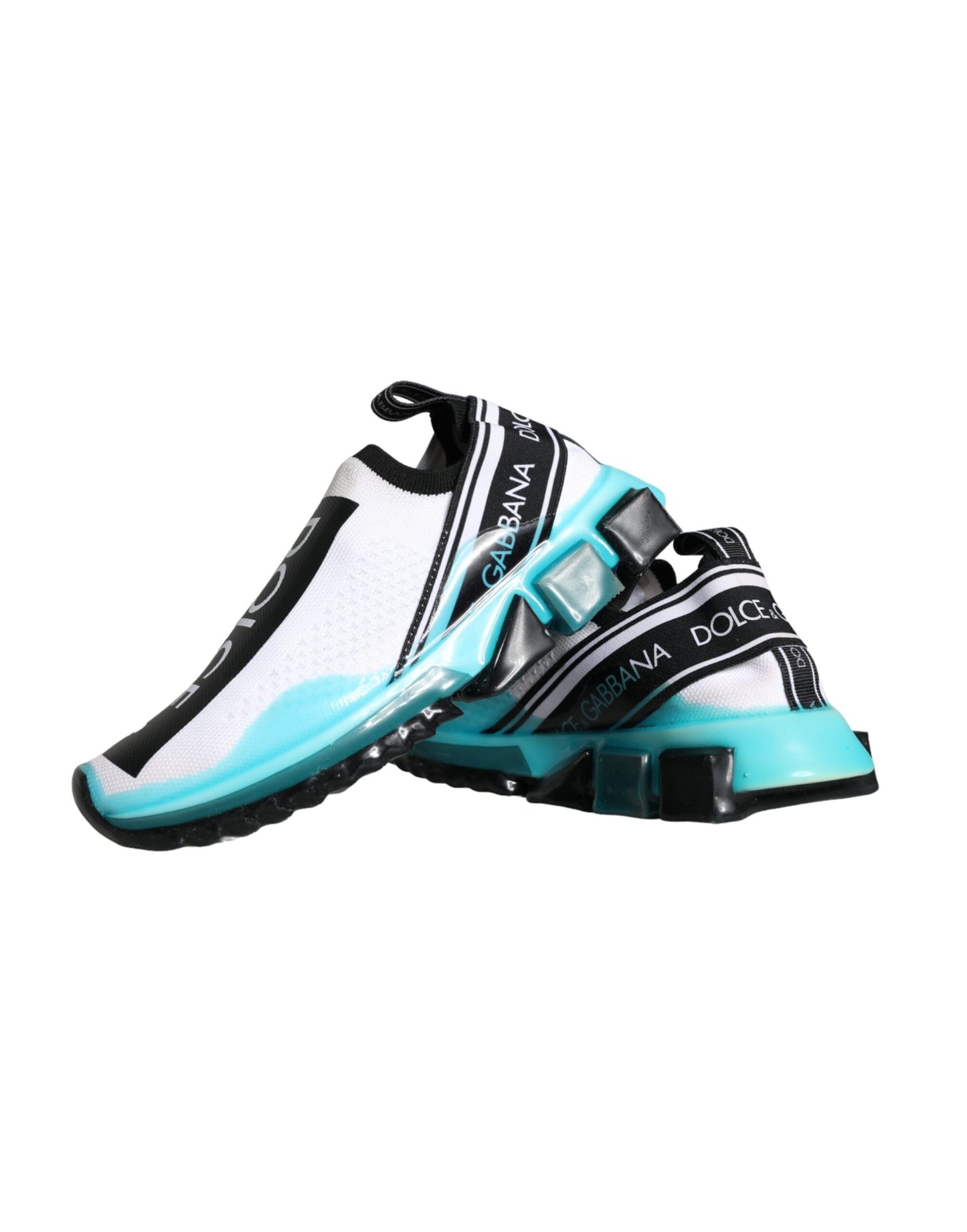 Dolce & Gabbana Sorrento Slip-On Sneakers in Weiß und Blau