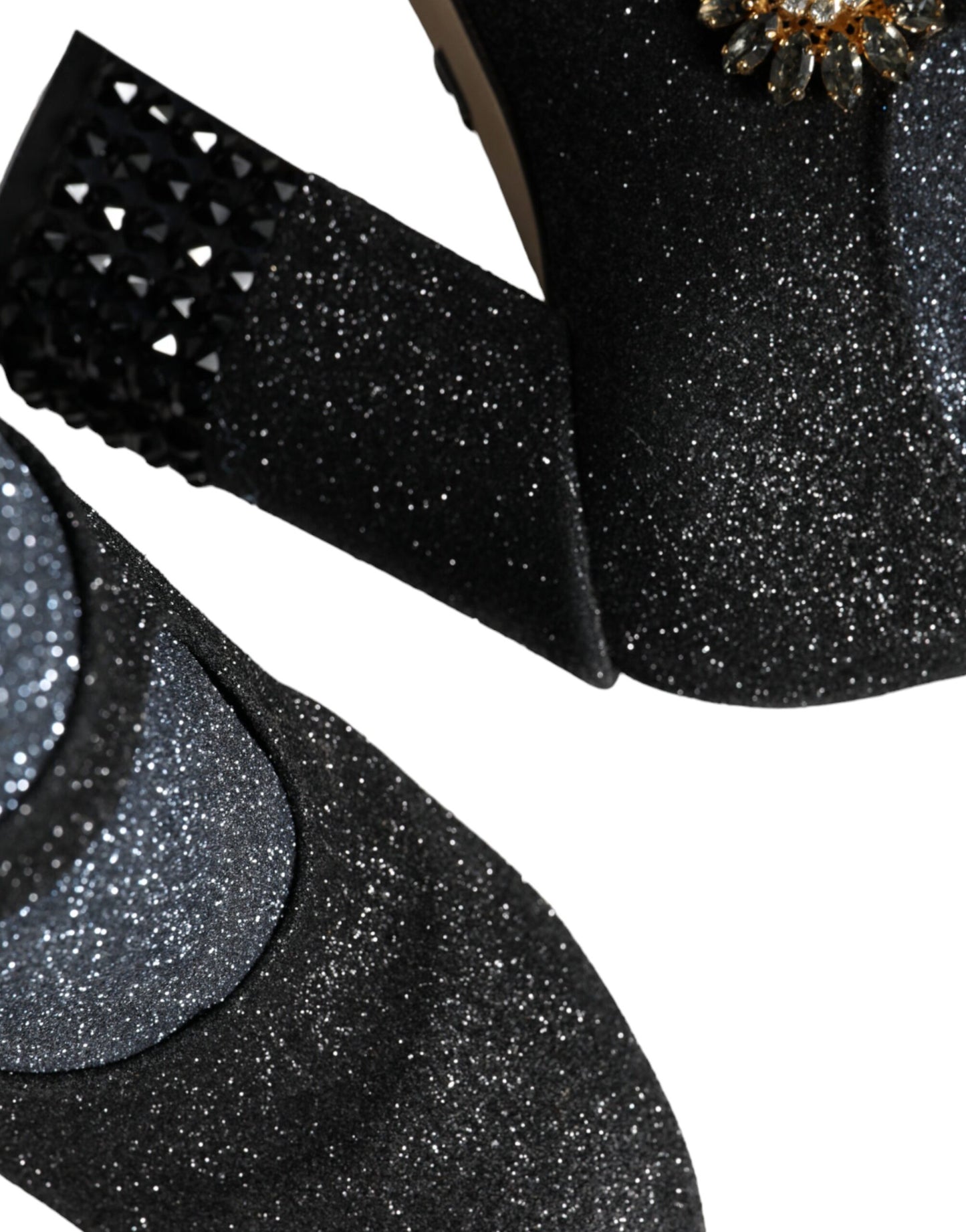 Dolce & Gabbana – Mary Janes-Stiefeletten mit schwarzem Kristall