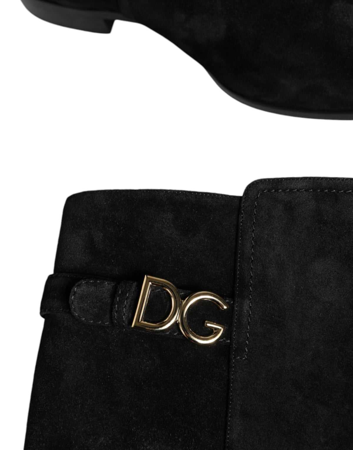 Dolce & Gabbana – Kniehohe Stiefel aus schwarzem Wildleder