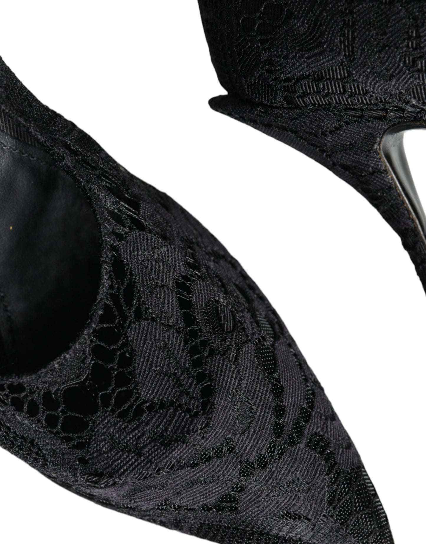 Dolce & Gabbana Schwarze Mary Jane Pumps mit Spitze und Kristallen