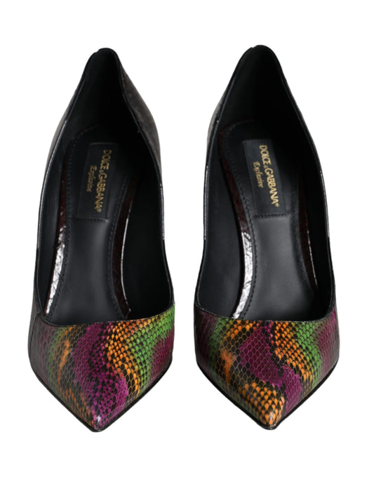 Dolce & Gabbana Multicolor Exotic Leather Heels Pumps Schuhe