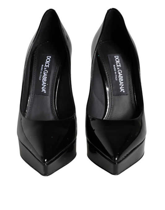 Dolce & Gabbana Schwarze Pumps aus Leder mit Plateauabsatz