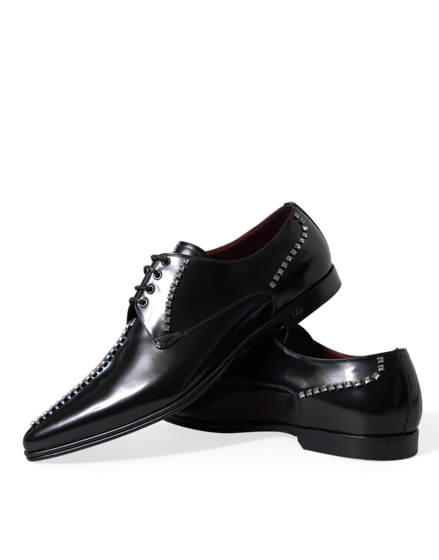 Dolce & Gabbana – Formelle Schuhe aus schwarzem Leder mit Kristallen