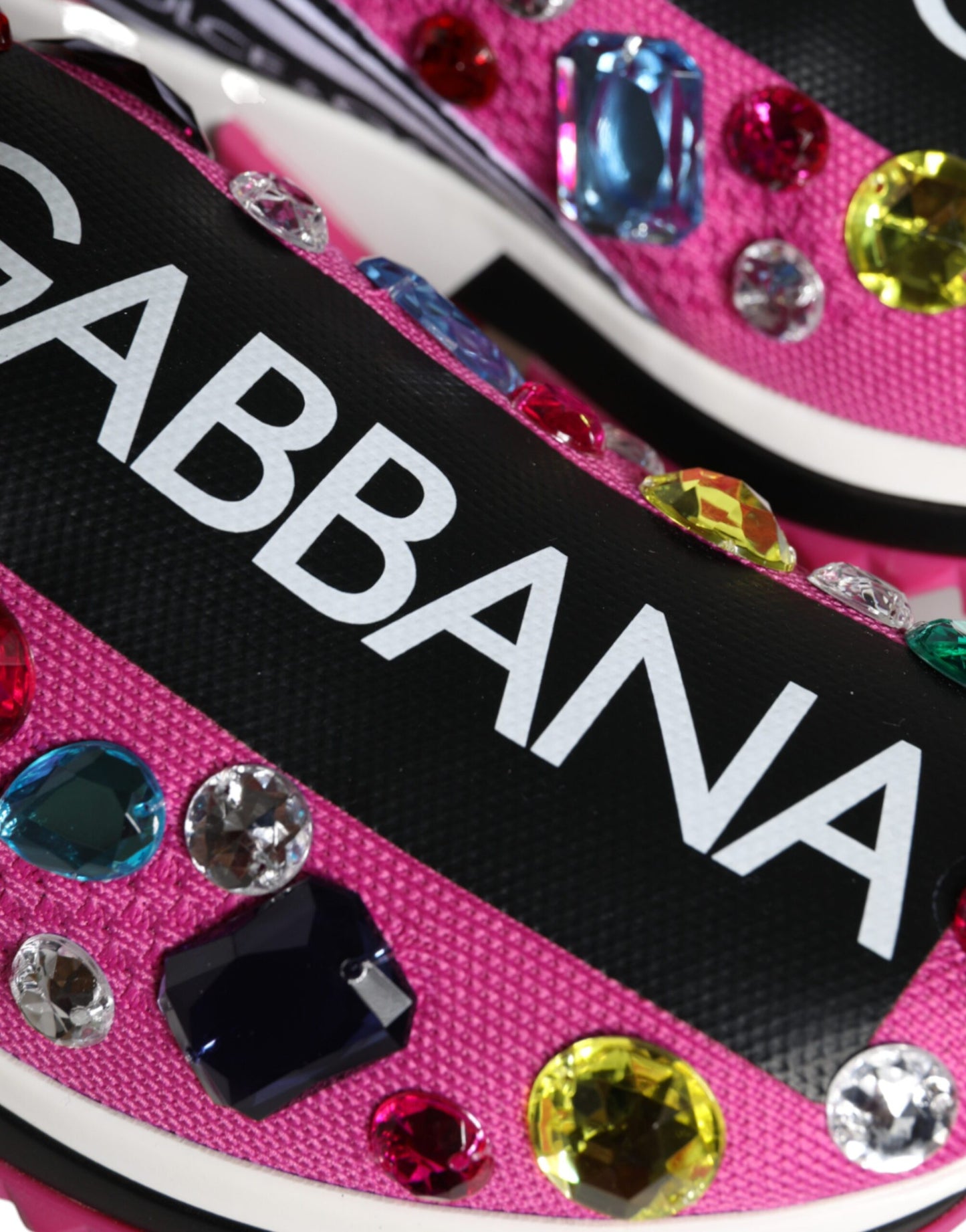 Dolce & Gabbana Pink Sorrento Kristalle Low Top Sneakers Schuhe