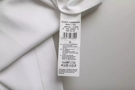 Dolce & Gabbana – Weißes, kurzärmliges T-Shirt aus Baumwolle mit Rundhalsausschnitt