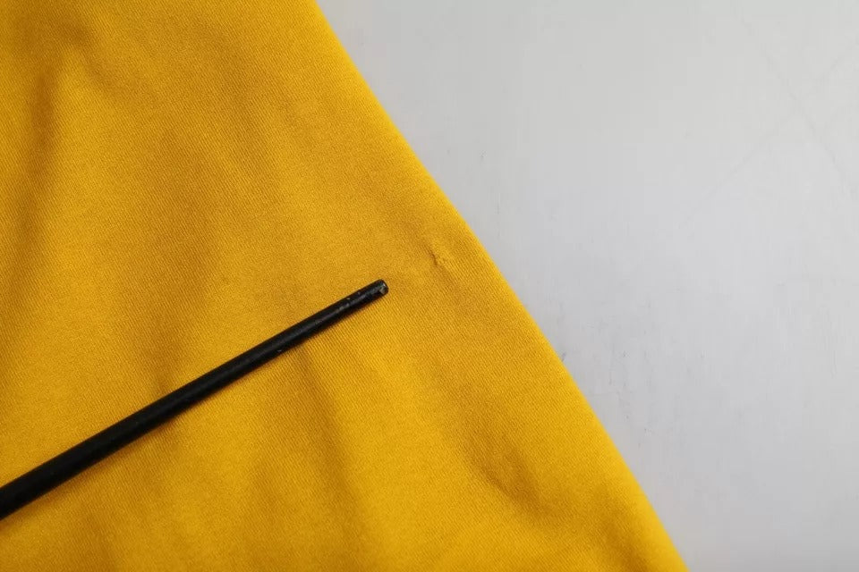 Dolce & Gabbana – Dunkelgelbes T-Shirt aus Baumwolle mit Rundhalsausschnitt und Logo