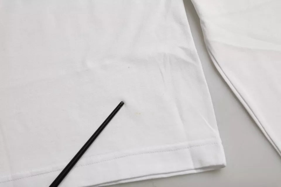 Dolce & Gabbana – Weißes Herren-T-Shirt aus Baumwolle mit rotem Lippen-Print