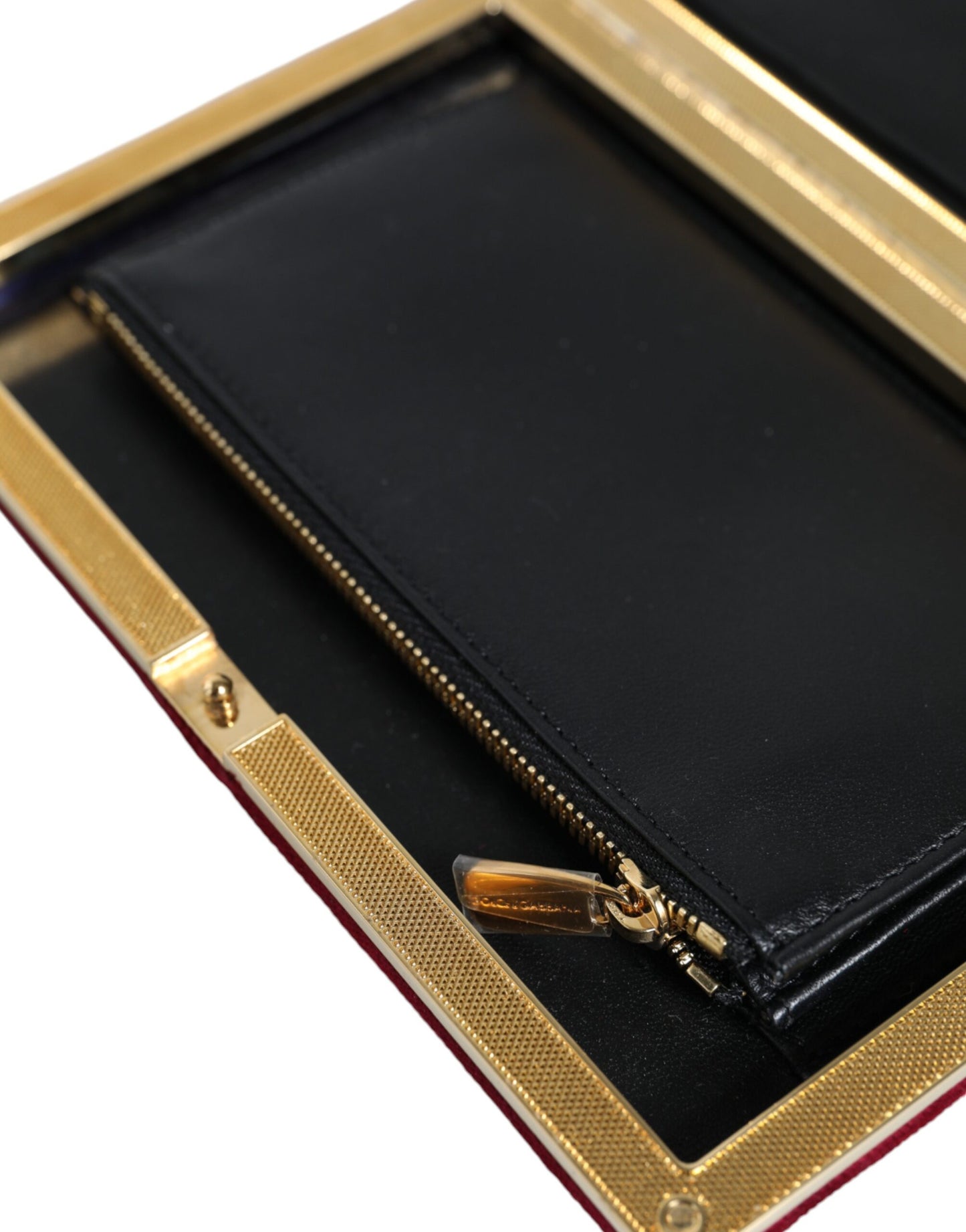 Dolce & Gabbana Roter Samt Goldrahmen Clutch Abend Party Handtasche Tasche