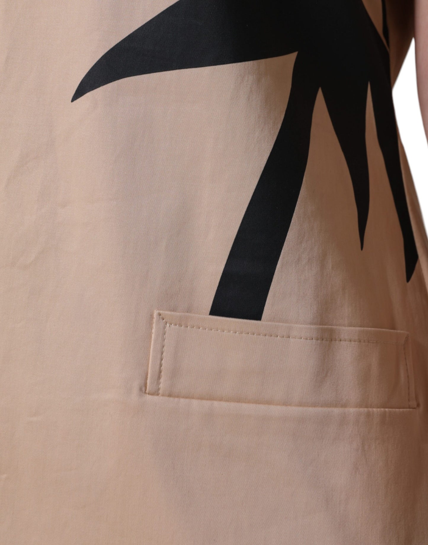 Moschino Beiges, knielanges, kurzärmliges Baumwollkleid