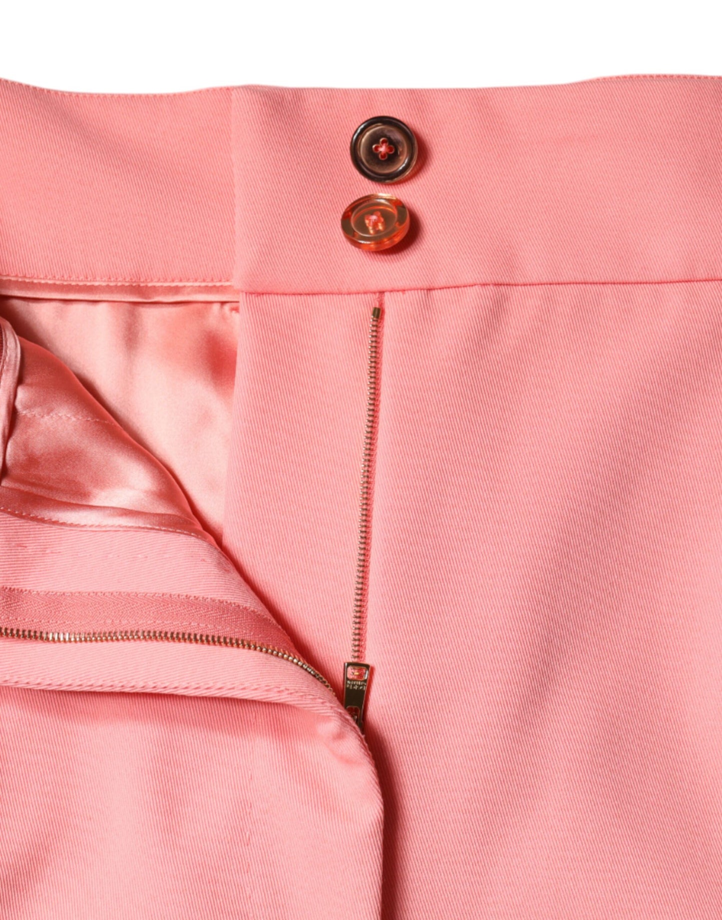 Dolce & Gabbana – Hoch taillierte, schmal zulaufende Hose aus Polyester in Rosa