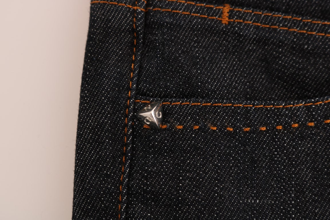 Costume National – Blaue Slim-Fit-Jeans aus Stretch-Baumwolle