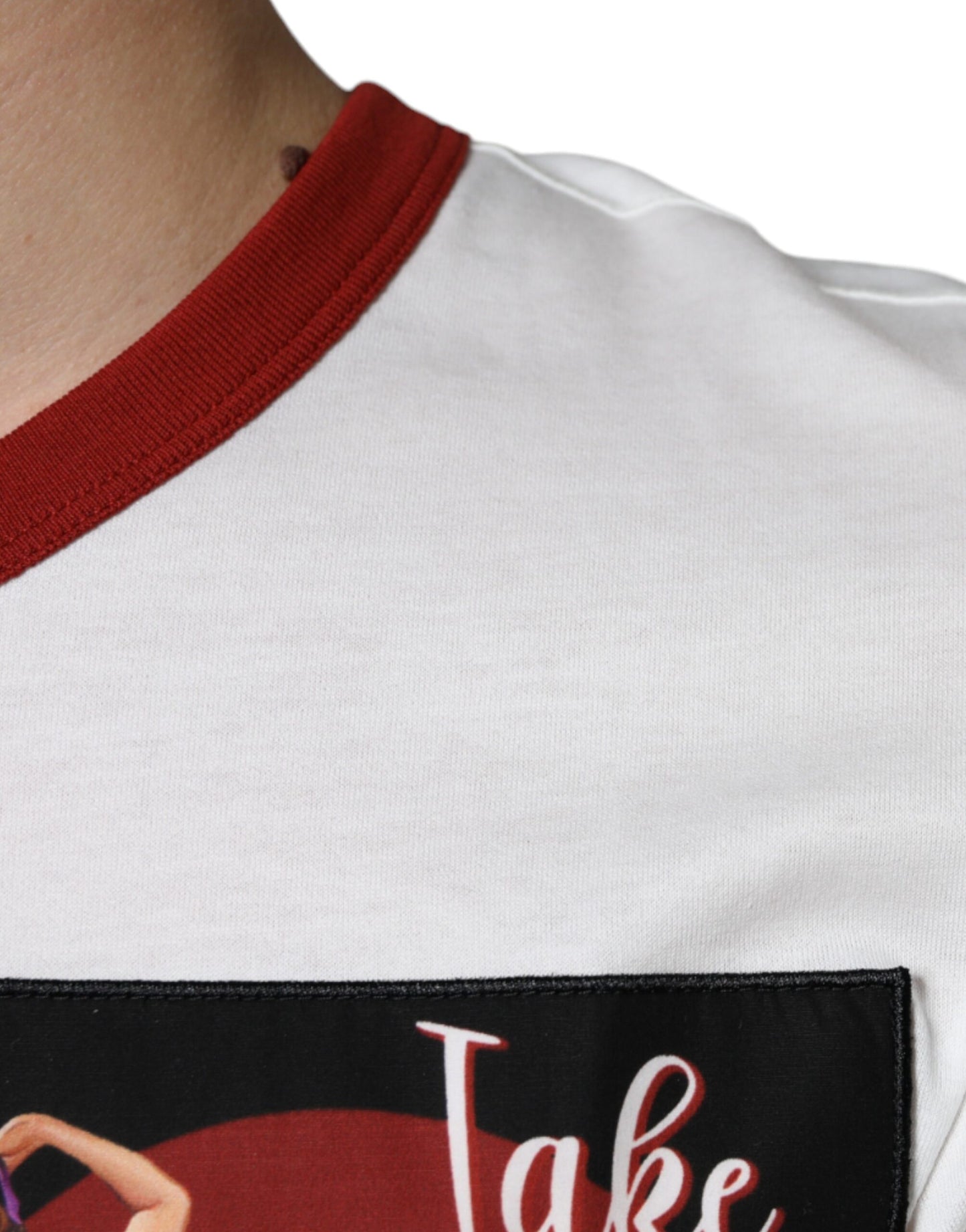 Dolce & Gabbana – Weißes Baumwoll-T-Shirt mit Rundhalsausschnitt und grafischem Print