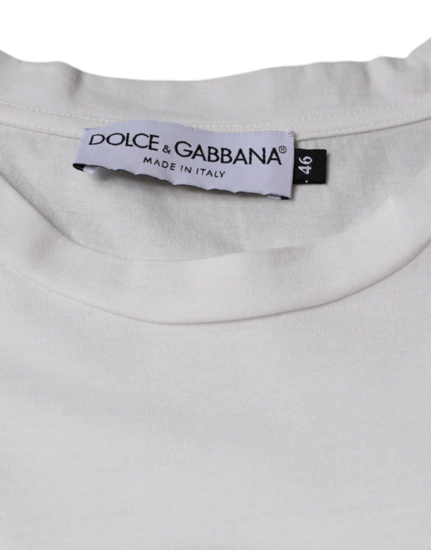 Dolce & Gabbana – Lässiges T-Shirt aus weißer Baumwolle mit DG-Logo-Print