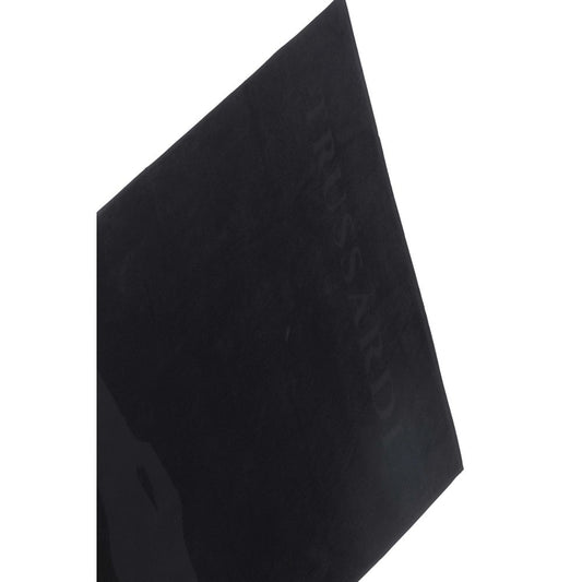 Trussardi Beachwear Schwarzes Strandtuch aus Baumwolle für Herren