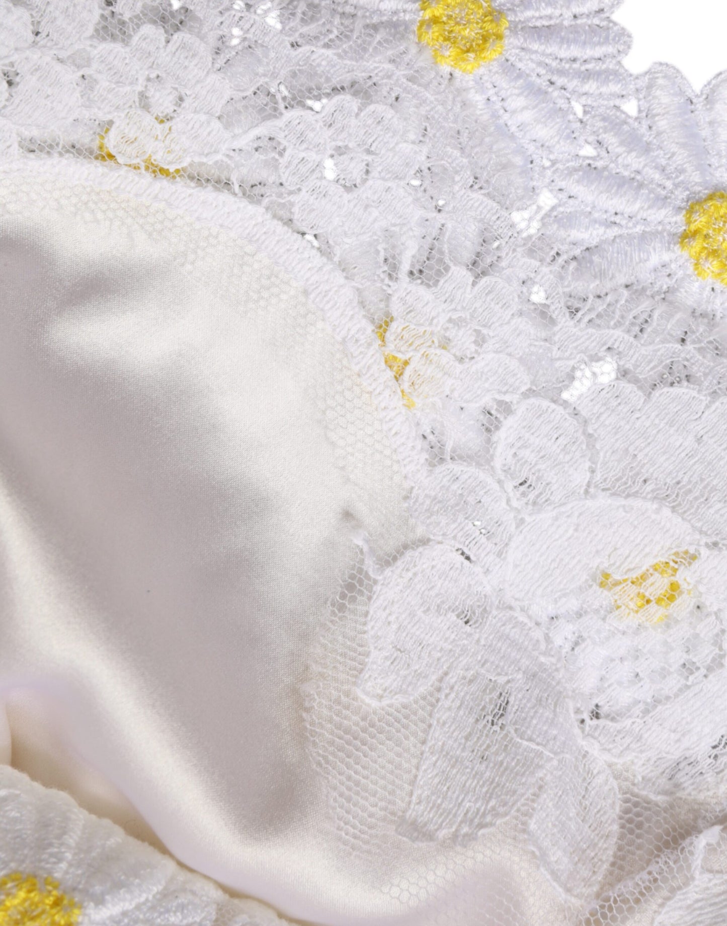 Dolce & Gabbana – Weißes Etui-Midikleid aus Gänseblümchen-Makramee-Spitze