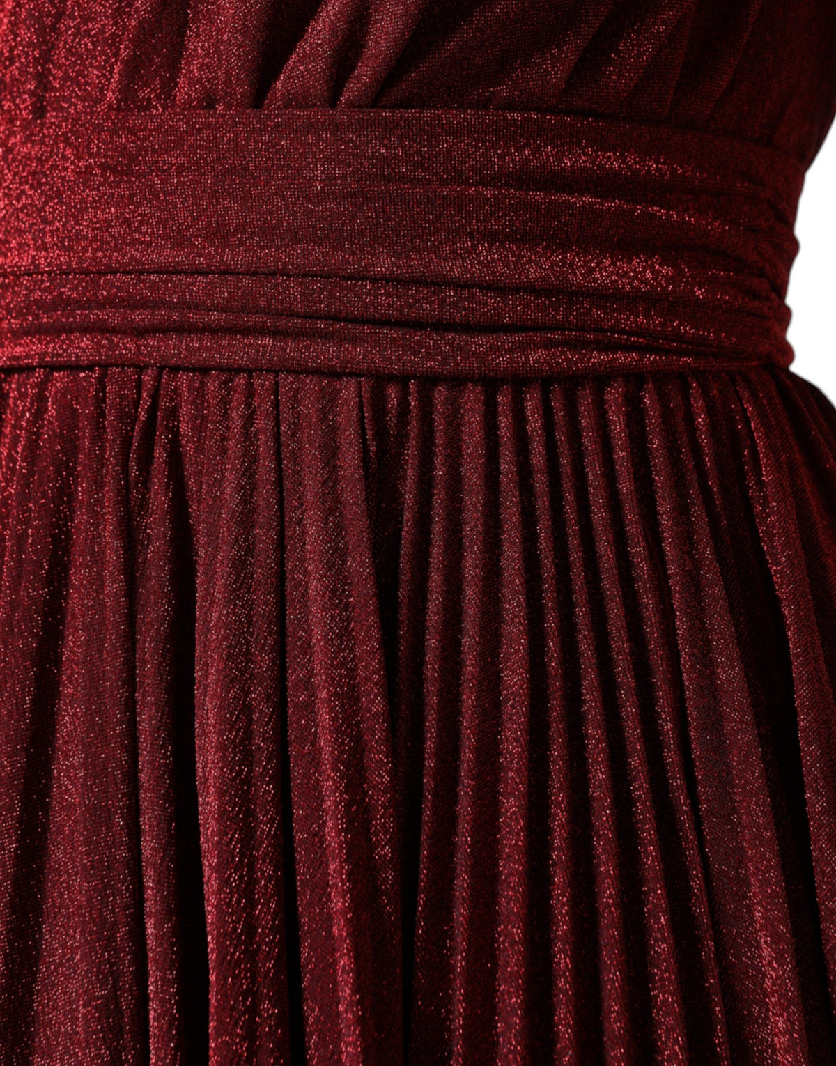 Dolce & Gabbana – Rotes, plissiertes A-Linien-Minikleid mit One-Shoulder-Träger