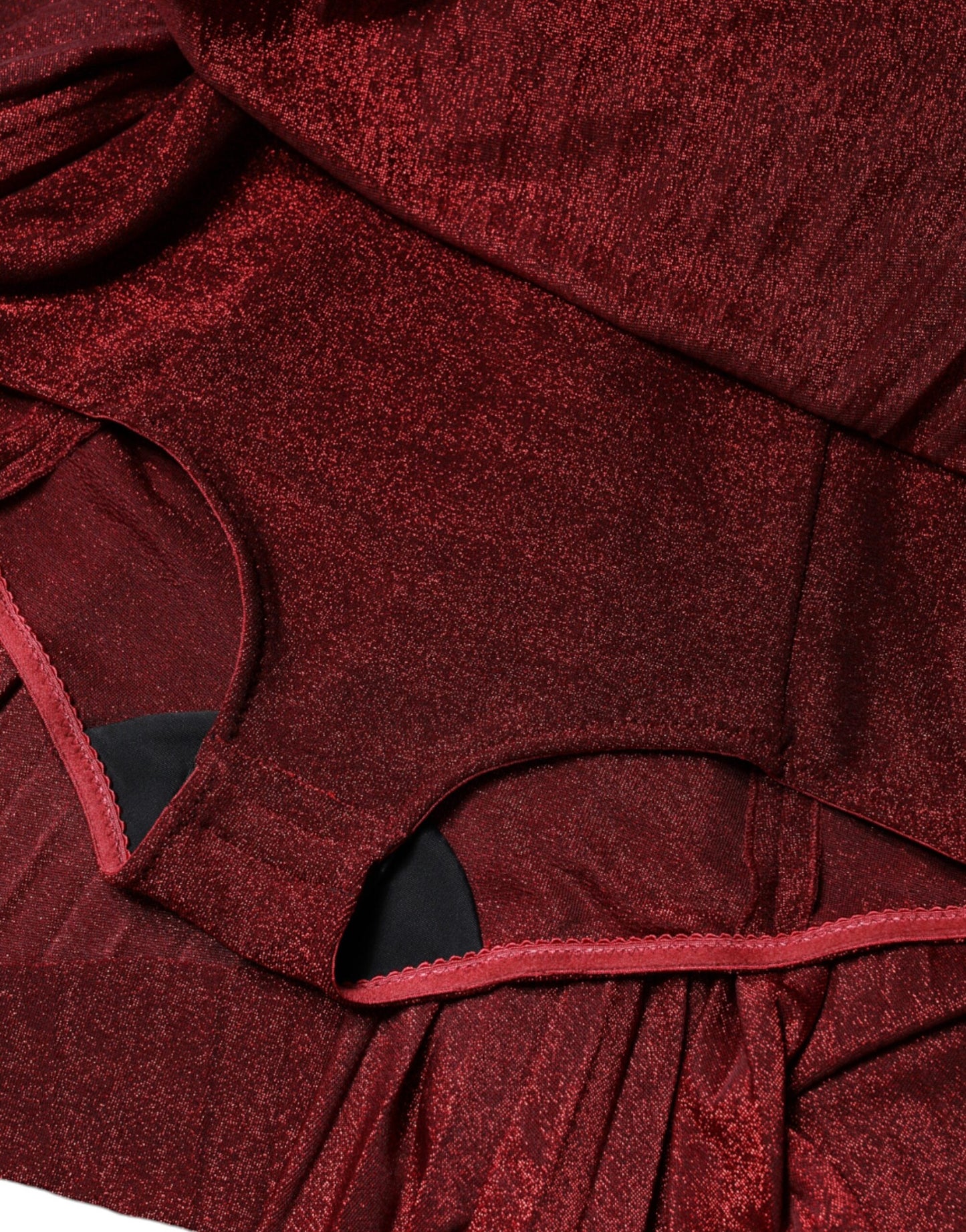 Dolce & Gabbana – Rotes, plissiertes A-Linien-Minikleid mit One-Shoulder-Träger