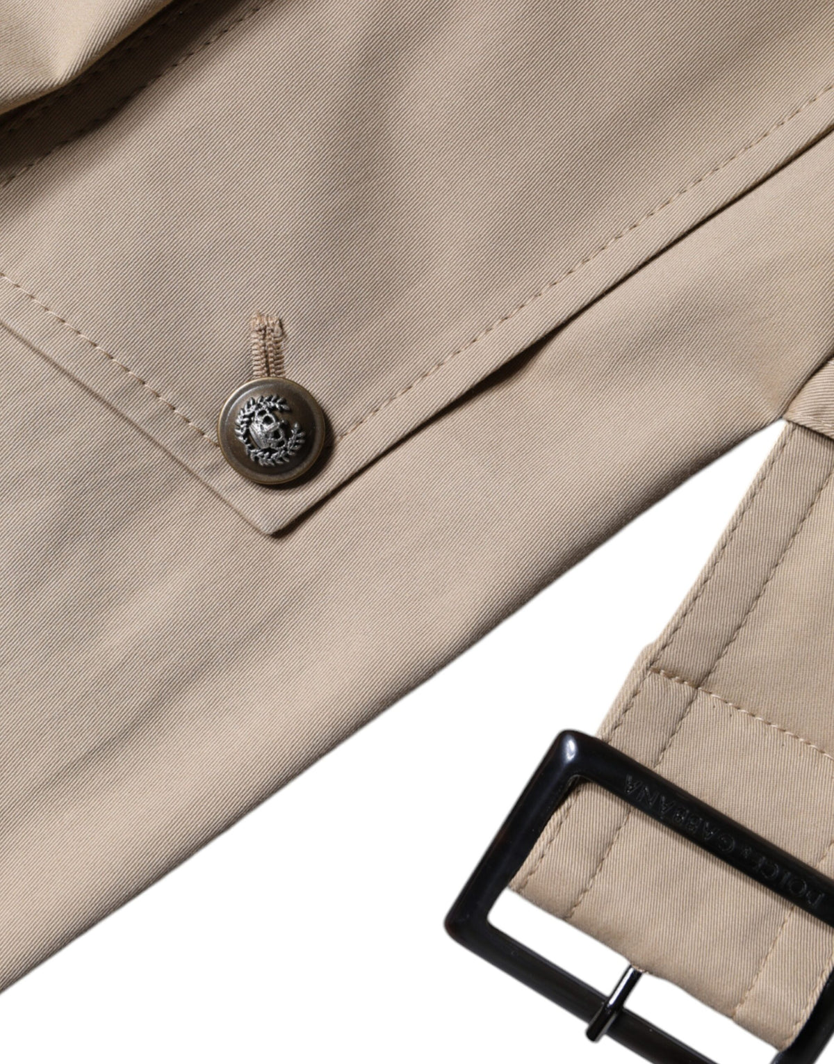 Dolce & Gabbana – Zweireihige Trenchcoat-Jacke in Khaki
