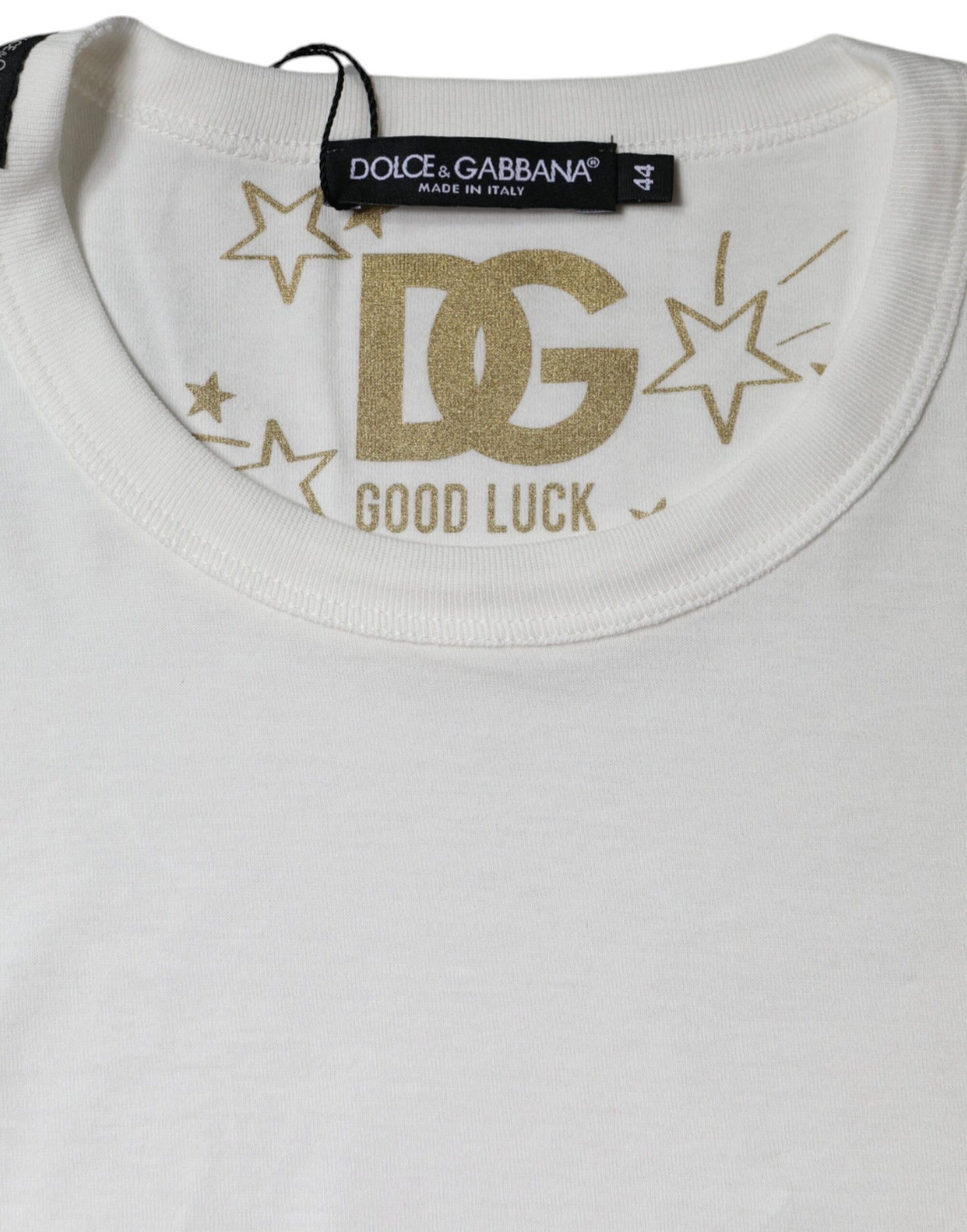 Dolce & Gabbana – Weißes, kurzärmliges T-Shirt aus Baumwolle mit Rundhalsausschnitt