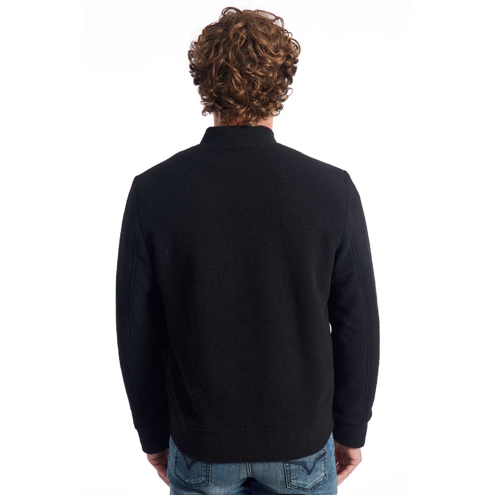 Roberto Pepe Luxus-Herrenjacke aus schwarzer Wolle