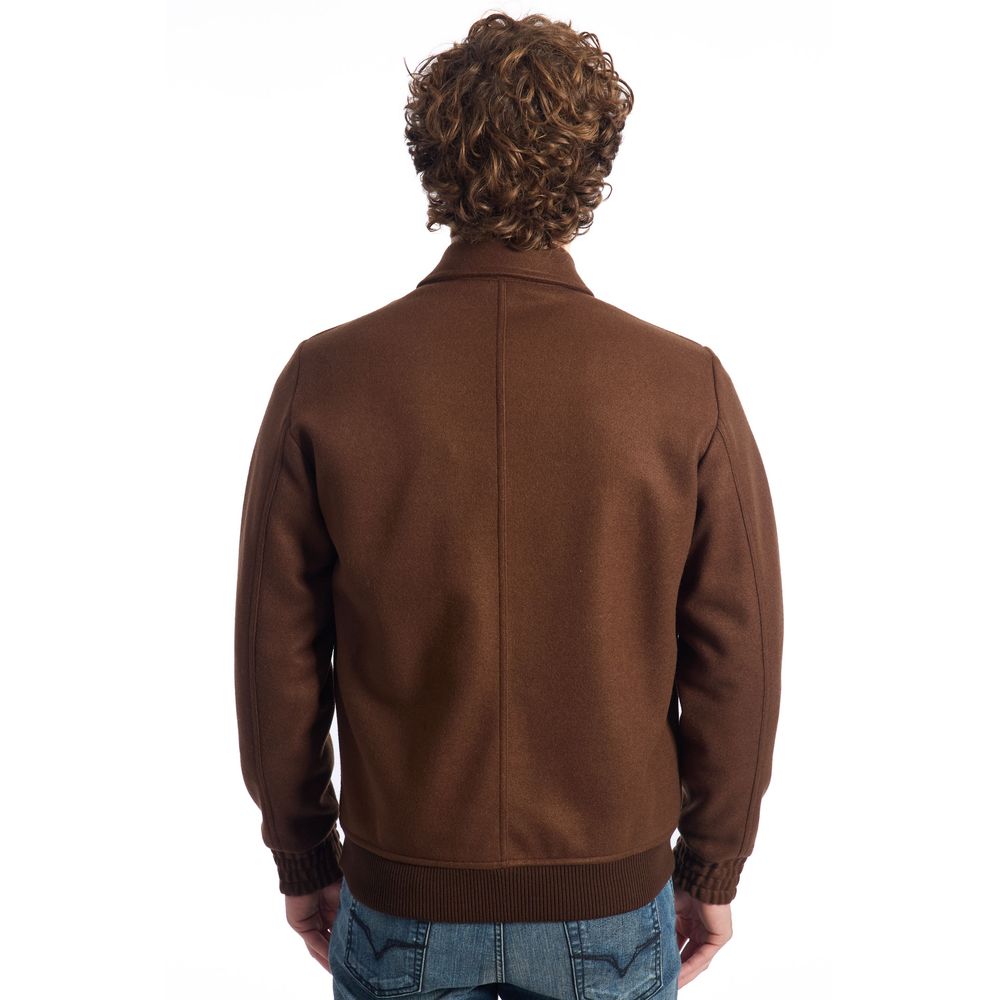 Roberto Pepe Luxus Braune Wolljacke für Herren