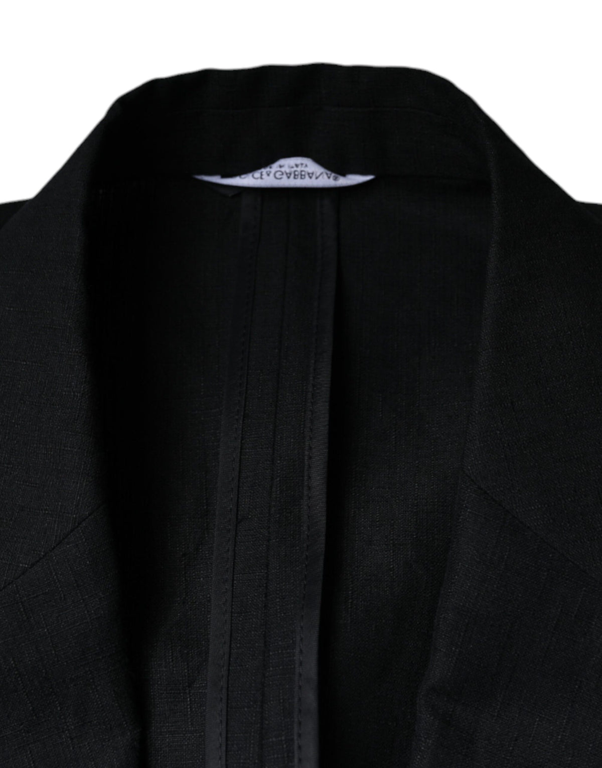 Dolce & Gabbana – Zweireihiger Blazer aus schwarzem Leinen