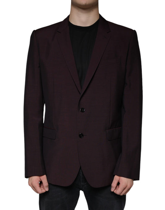 Dolce & Gabbana – Einreihiger Blazer aus Wolle in Bordeaux
