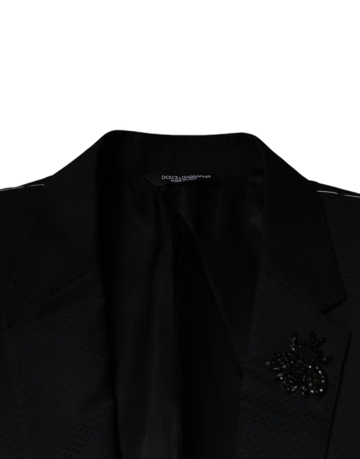 Dolce & Gabbana – Schwarzer, einreihiger Blazer mit MARTINI-Biene