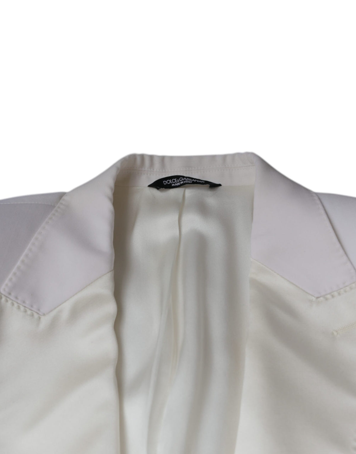 Dolce & Gabbana – Einreihiger Blazer aus cremeweißer Wolle