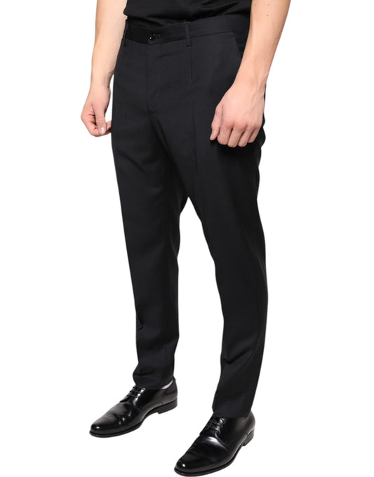 Dolce & Gabbana Schwarze, enge Anzughose aus Wolle für Herren