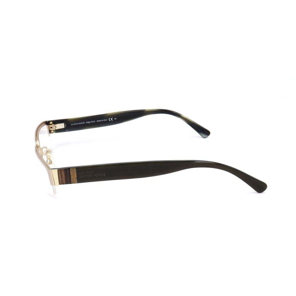 Alexander McQueen Goldfarbene Metallbrille (Gestell)