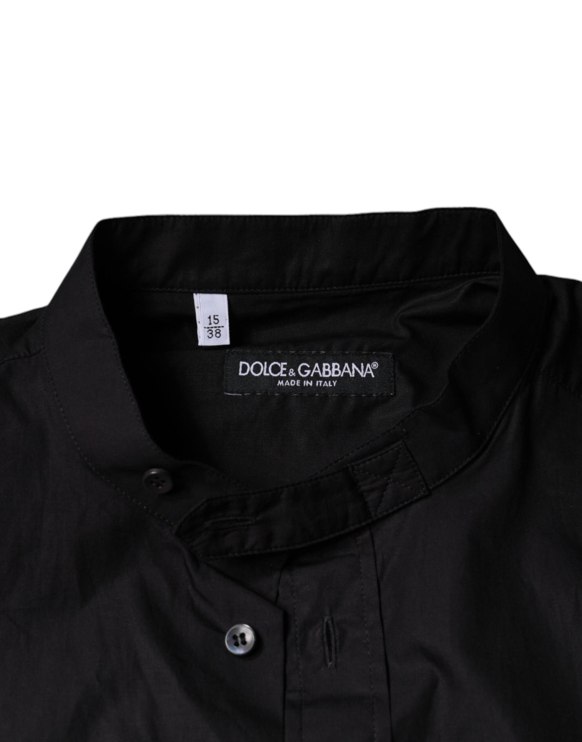 Dolce & Gabbana Schwarzes Baumwoll-Button-Down-Freizeithemd für Herren