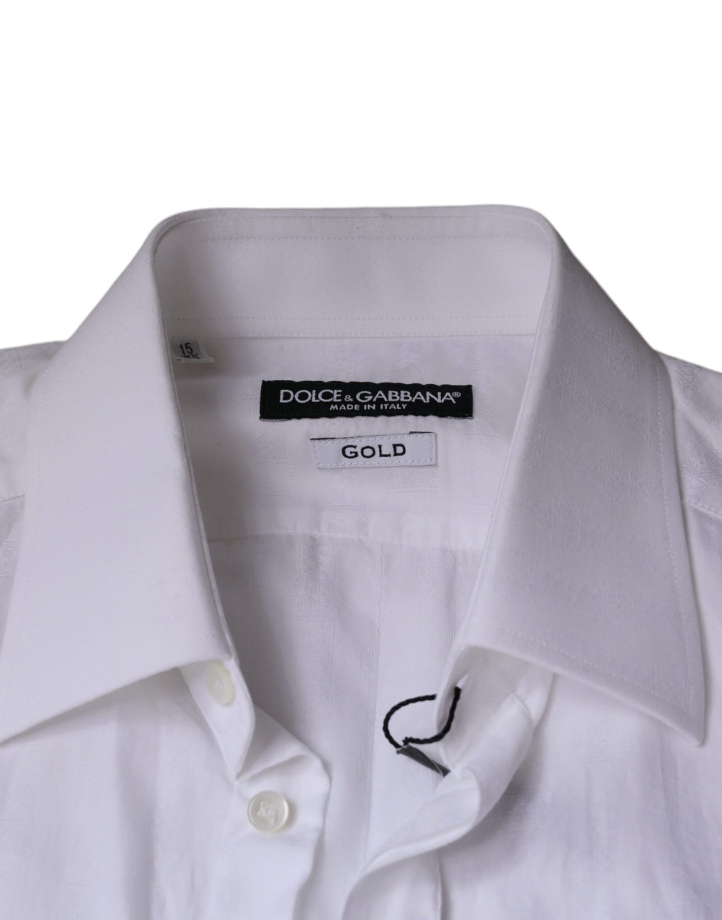Dolce & Gabbana Weißes Baumwollhemd für Herren in GOLD