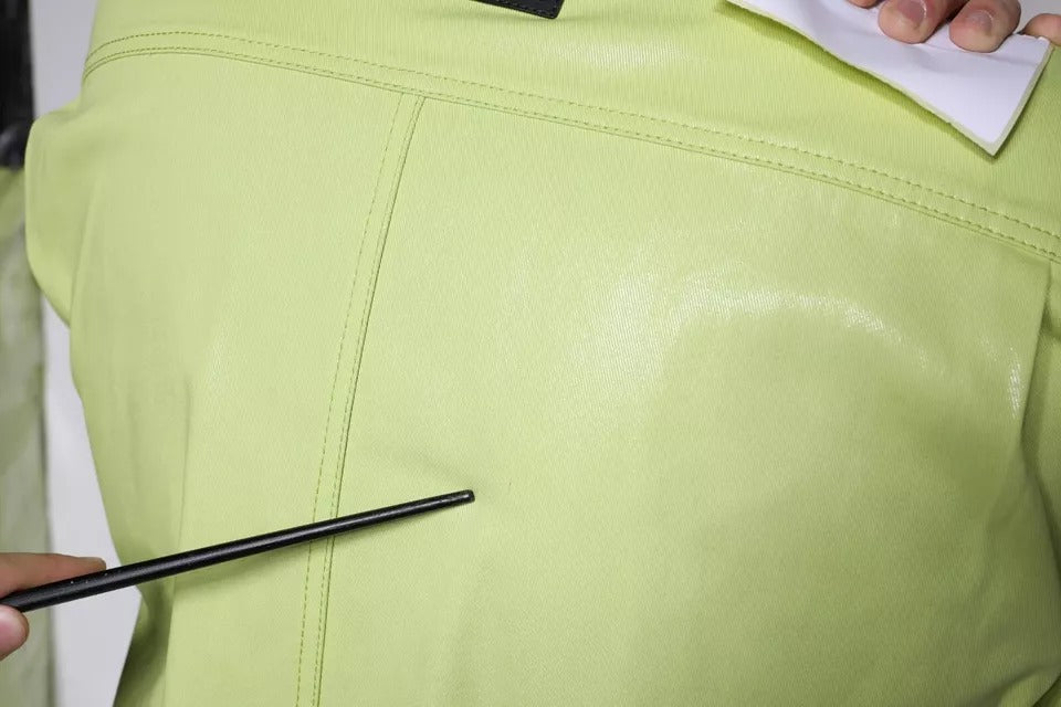 Dolce & Gabbana Grünes Herren-Button-Down-Hemd aus Baumwolle mit Kragen