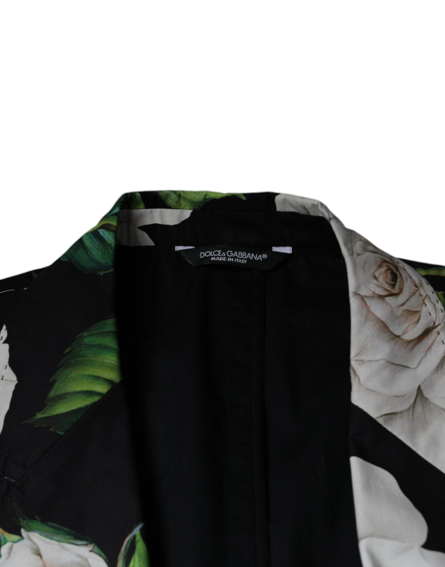 Dolce & Gabbana – Schwarzer, formeller 2-teiliger Anzug aus Baumwolle mit Rosenmuster für Herren