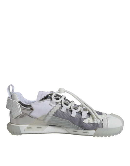 Dolce & Gabbana Weiß Silber Low Top NS1 Sneakers Schuhe