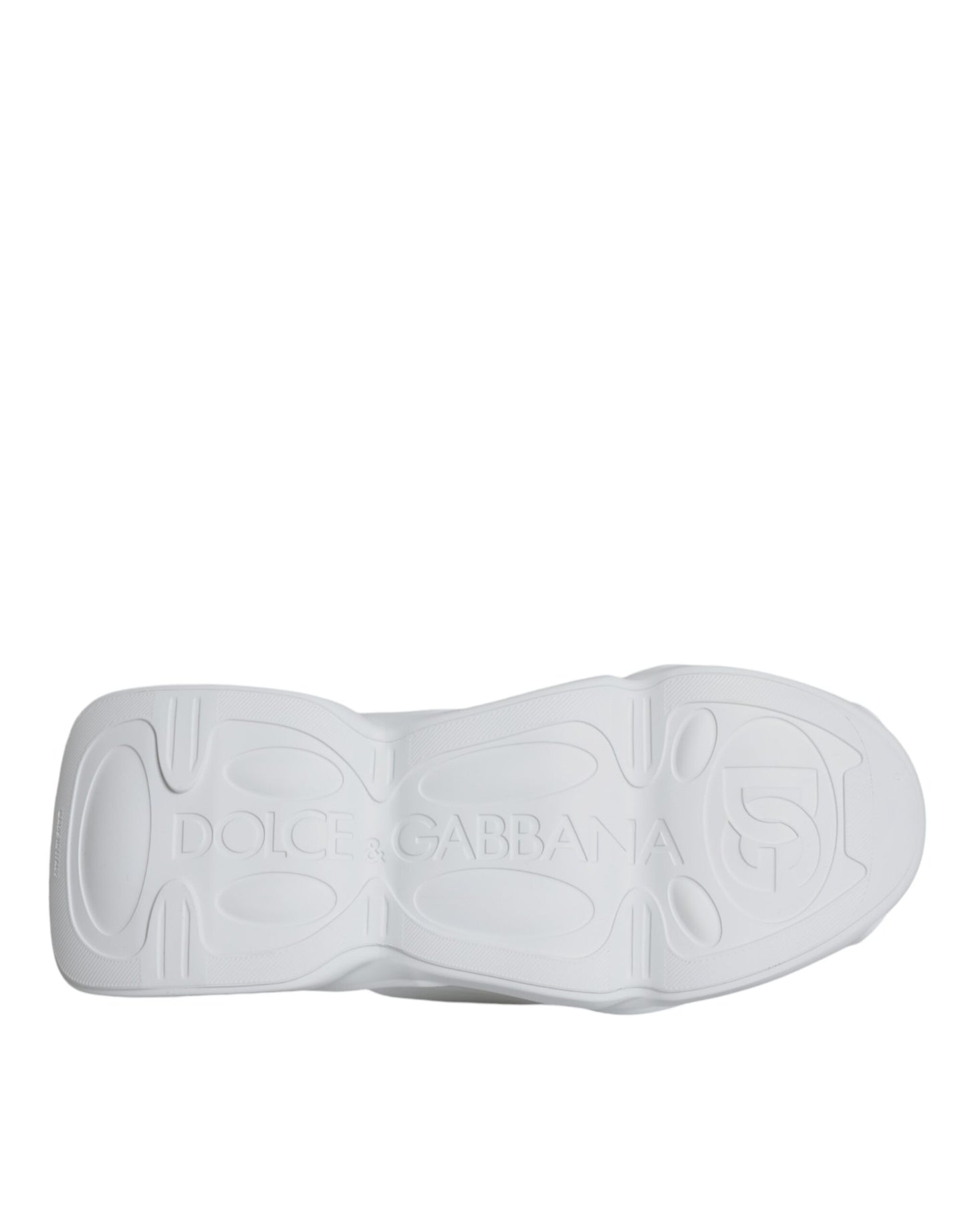Dolce & Gabbana – Weiße, gepolsterte Low-Top-Sneakers aus Stoff