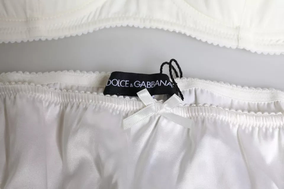 Dolce & Gabbana – Balconette-BH aus weißer Stretch-Seide