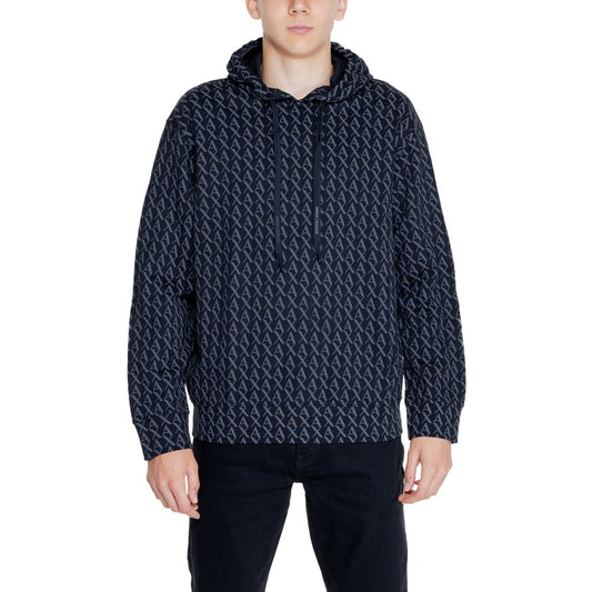 Armani Exchange – Schwarzer Kapuzenpullover aus Baumwolle