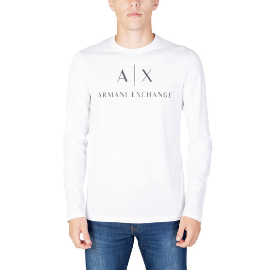 Armani Exchange – Weißes Langarmshirt aus Baumwolle