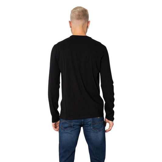 Armani Exchange – Schwarzes Langarmshirt aus Baumwolle